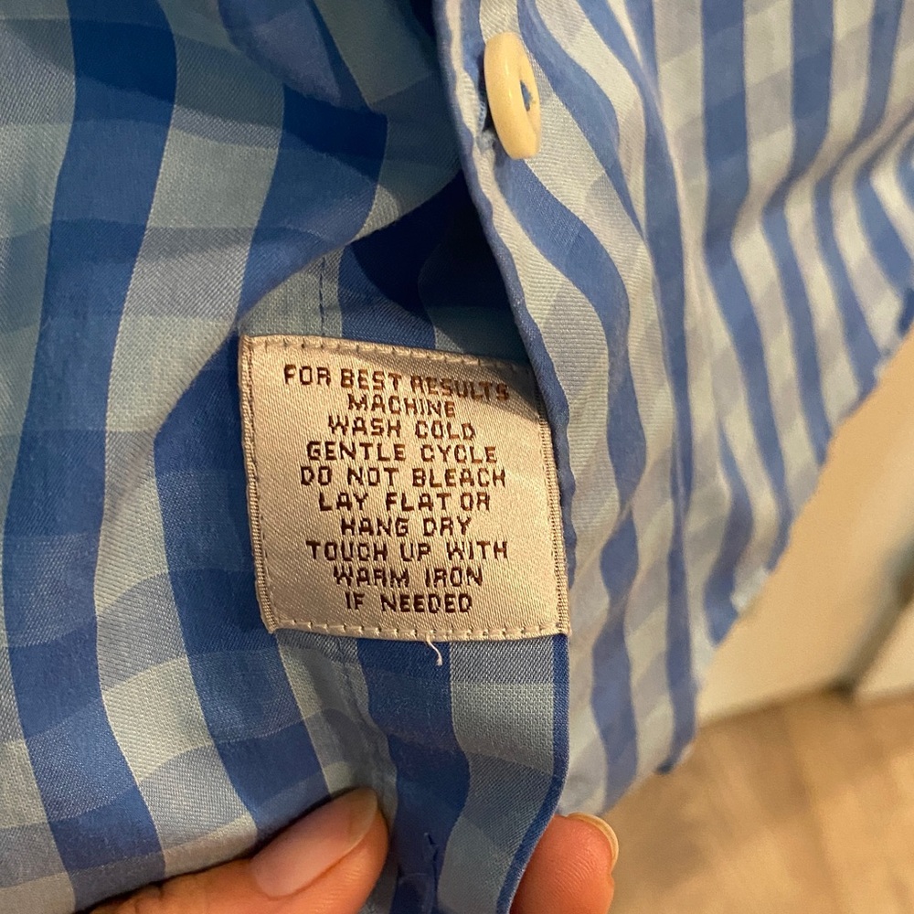 Peter Millar Blue Gingham Shirt - Picture 6 of 8